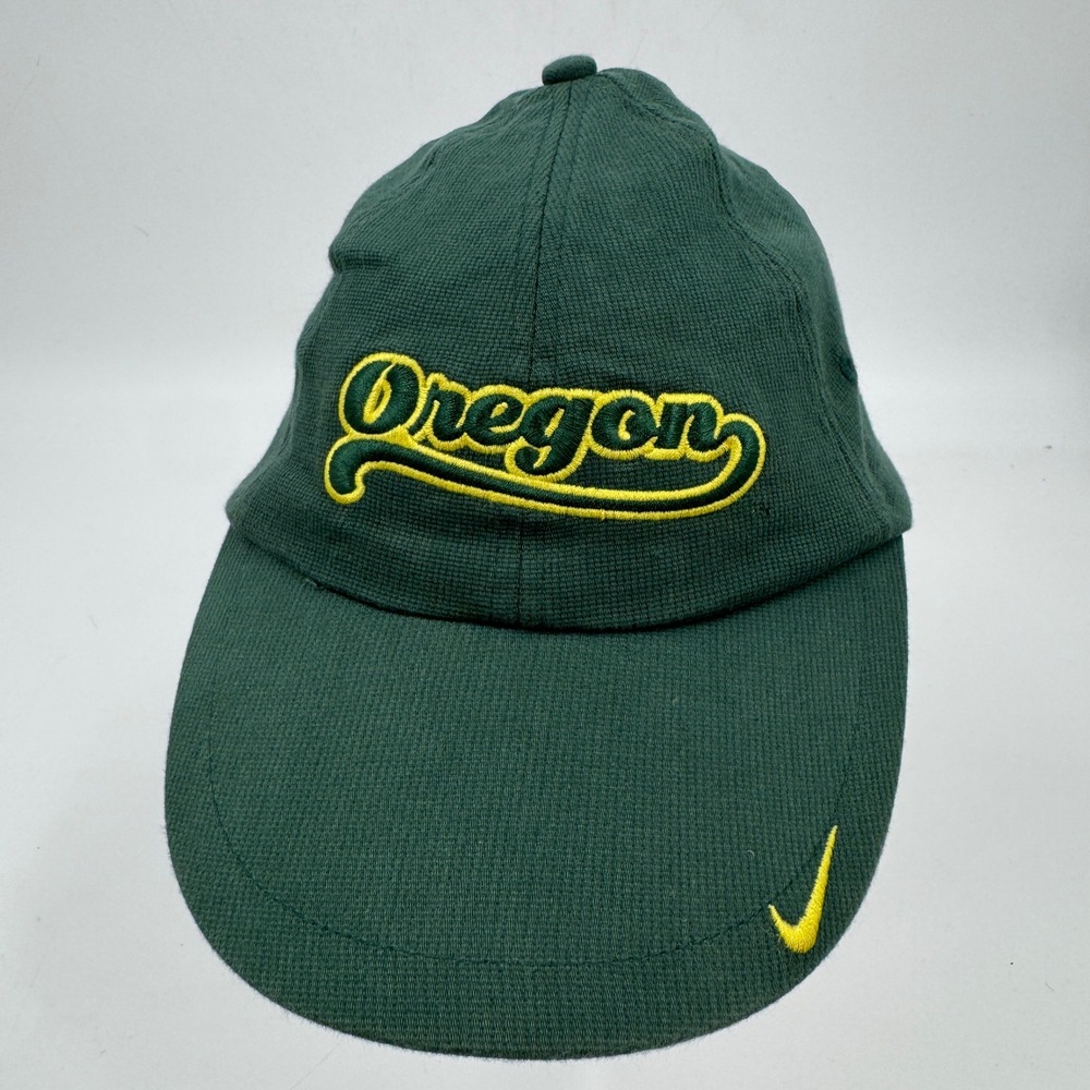 Nike Team Oregon Ducks Womens Hat Green Yellow Embroidered Adjustable Cap F4 WDI